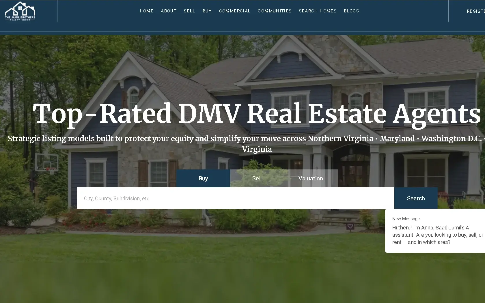 The Jamil Brothers Realty Group website homepage on desktop