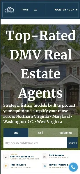 The Jamil Brothers Realty Group website homepage on mobile